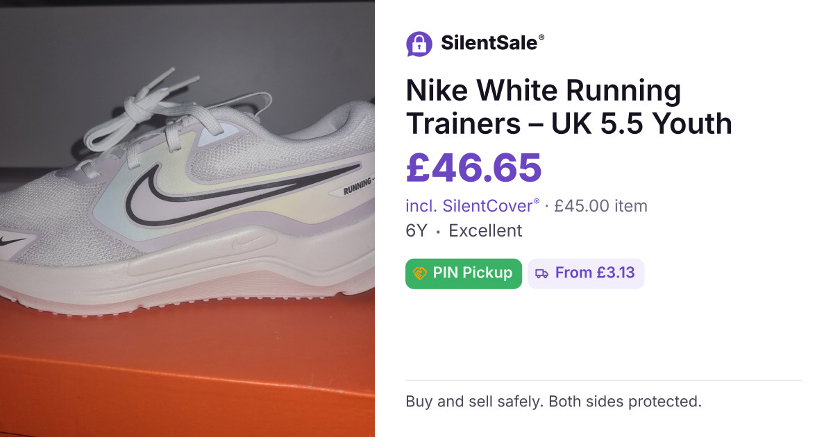 Nike White Running Trainers – UK 5.5 Youth