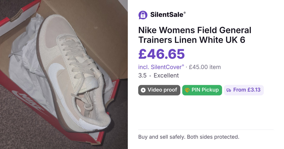 Nike Womens Field General Trainers Linen White UK 6