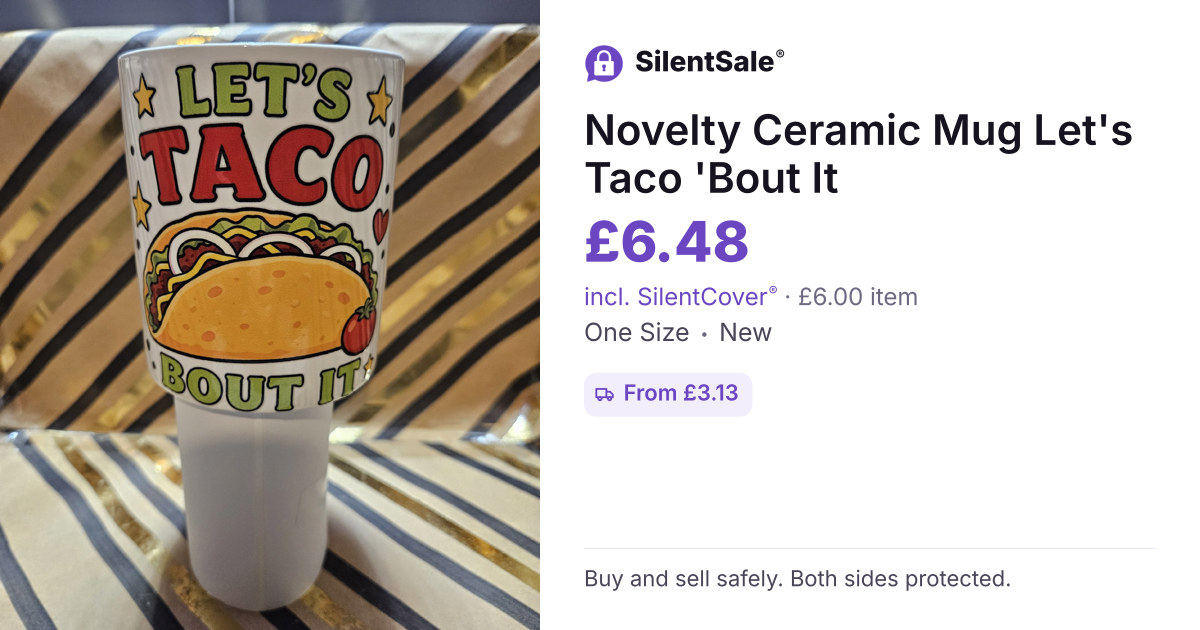 Novelty Ceramic Mug Let's Taco 'Bout It