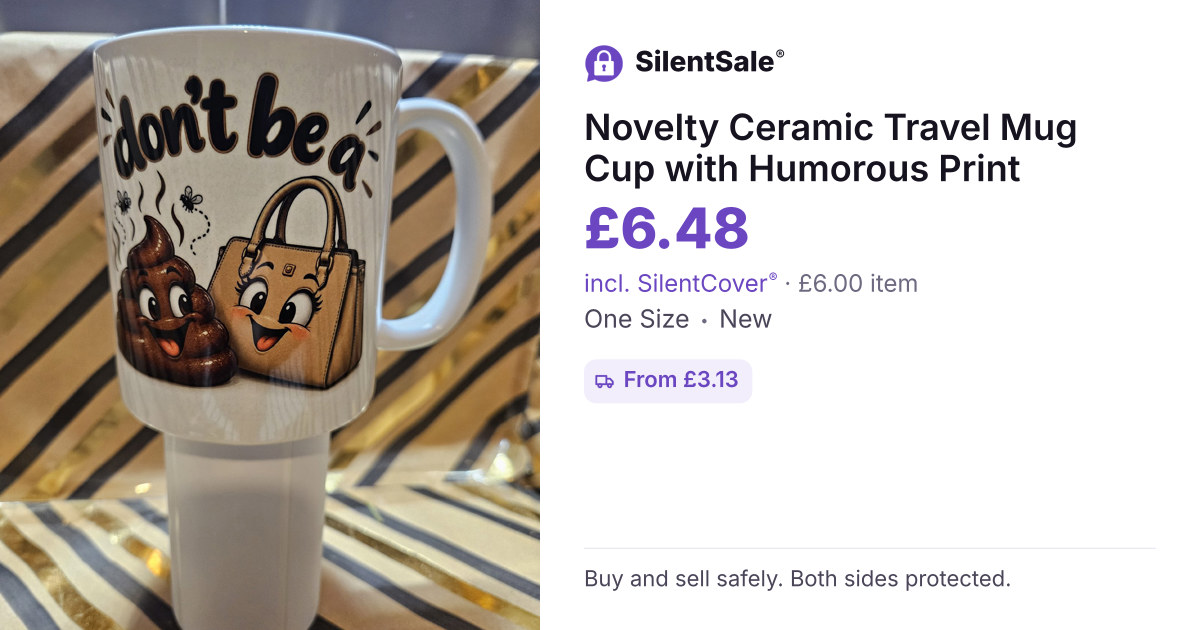 Novelty Ceramic Travel Mug Cup with Humorous Print