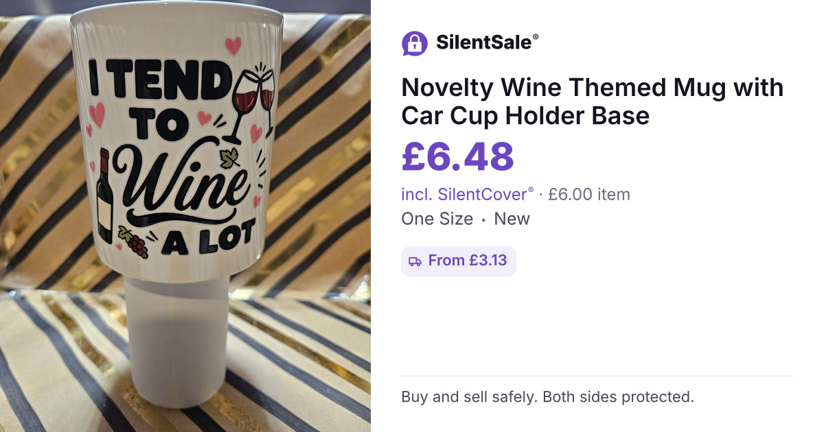 Novelty Wine Themed Mug with Car Cup Holder Base