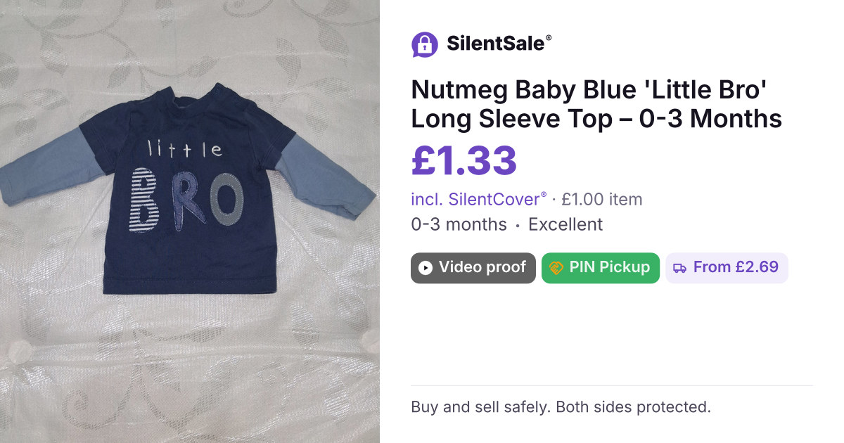 Nutmeg Baby Blue 'Little Bro' Long Sleeve Top – 0-3 Months