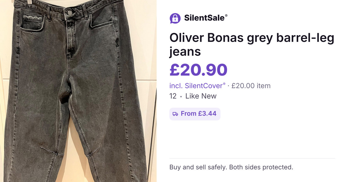 Oliver Bonas grey barrel-leg jeans