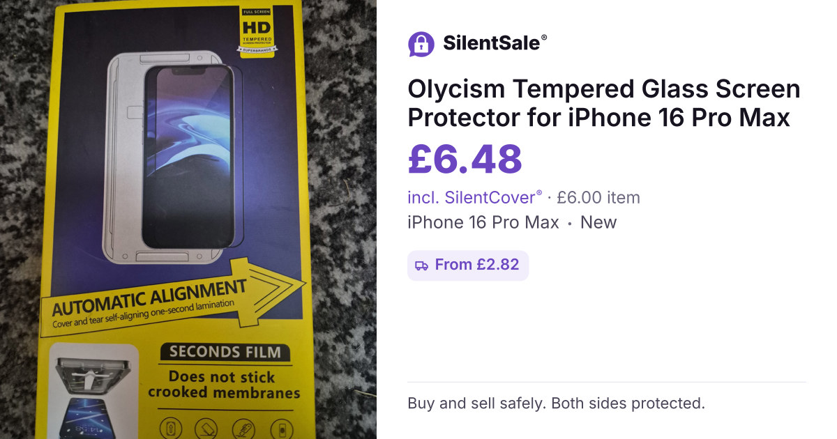 Olycism Tempered Glass Screen Protector for iPhone 16 Pro Max
