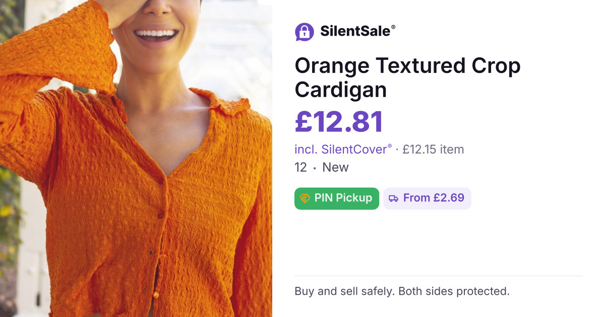 Orange Textured Crop Cardigan