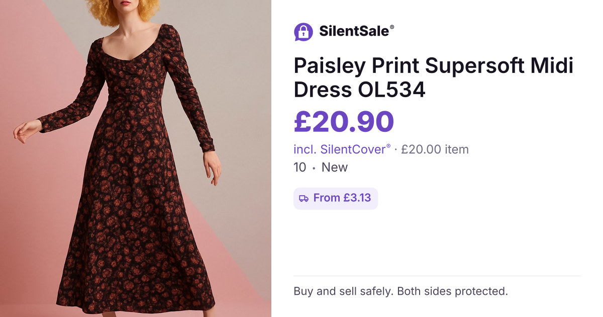 Paisley Print Supersoft Midi Dress OL534