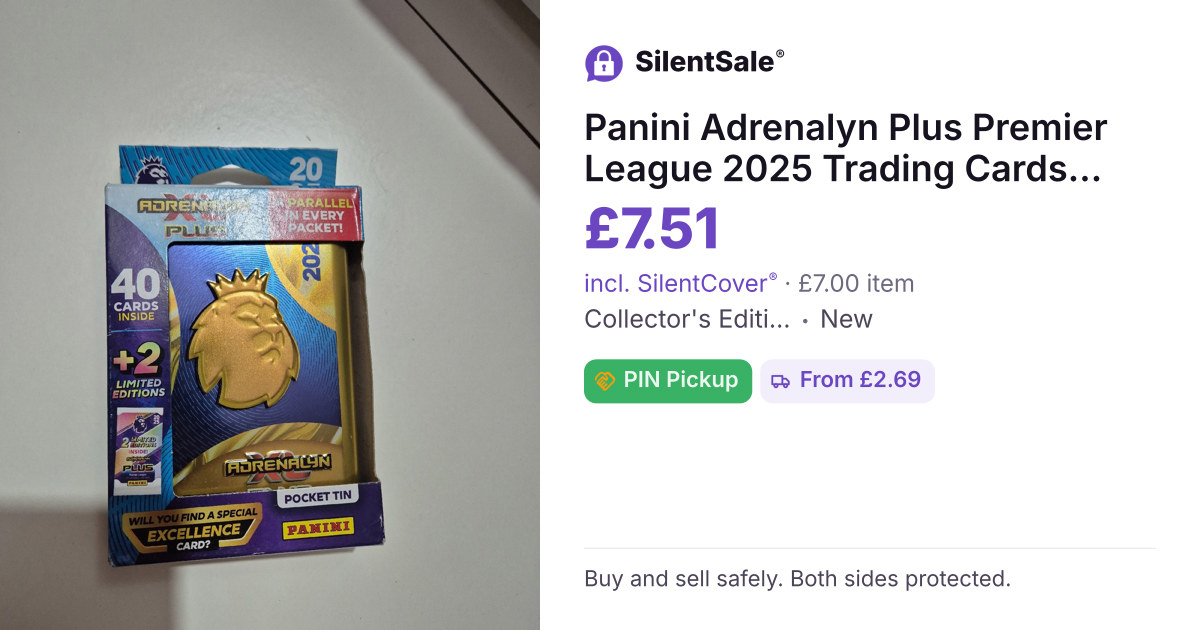 Panini Adrenalyn Plus Premier League 2025 Trading Cards Pocket Tin