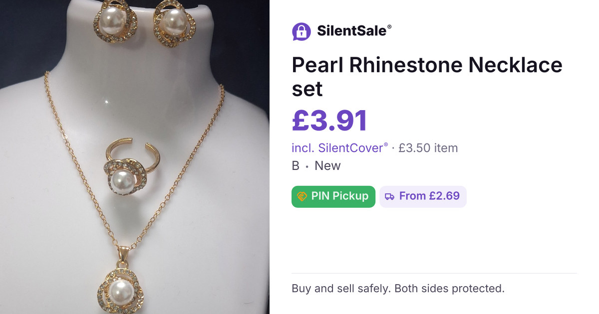 Pearl Rhinestone Necklace set 