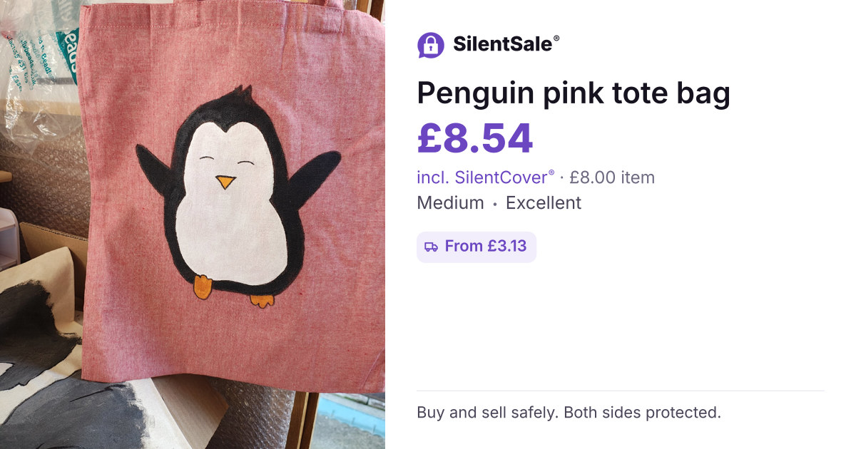 Penguin pink tote bag 