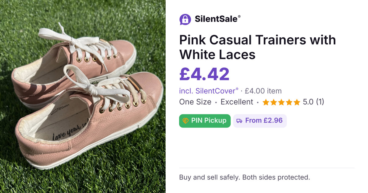 Pink Casual Trainers with White Laces