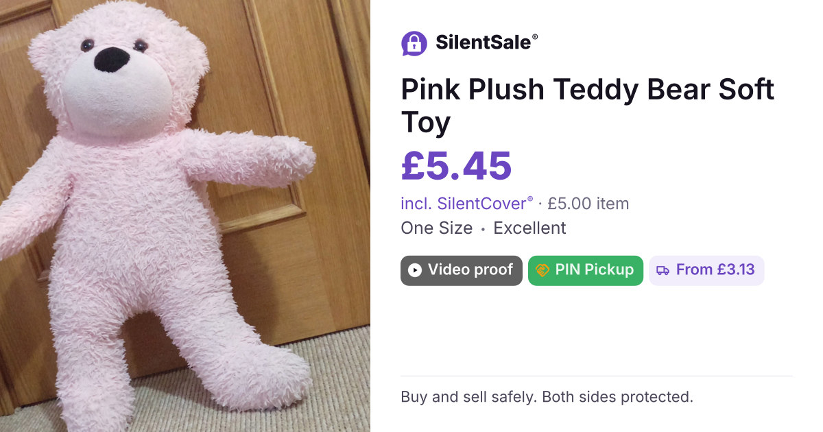 Pink Plush Teddy Bear Soft Toy