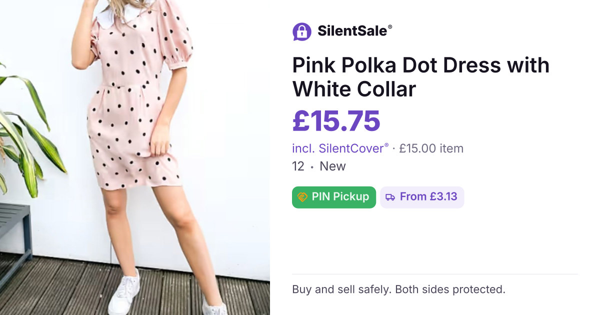 Pink Polka Dot Dress with White Collar