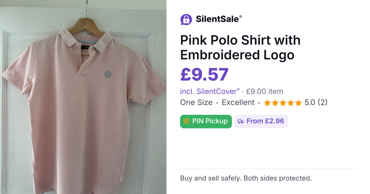Pink Polo Shirt with Embroidered Logo