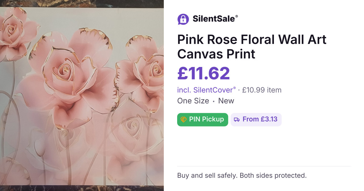 Pink Rose Floral Wall Art Canvas Print