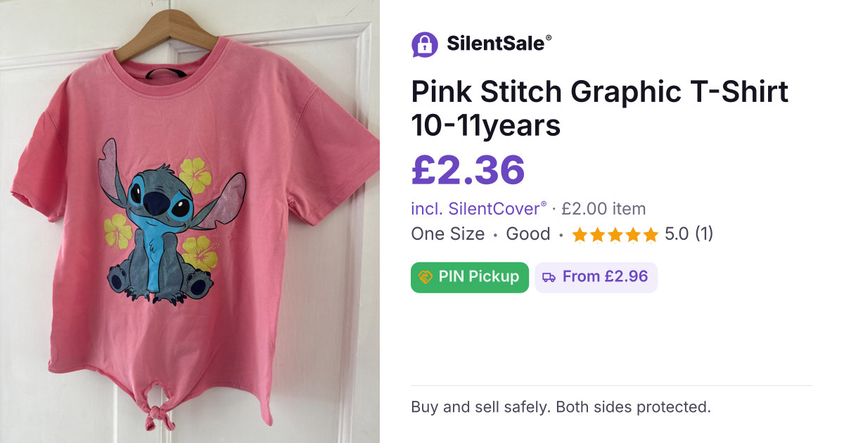 Pink Stitch Graphic T-Shirt 10-11years