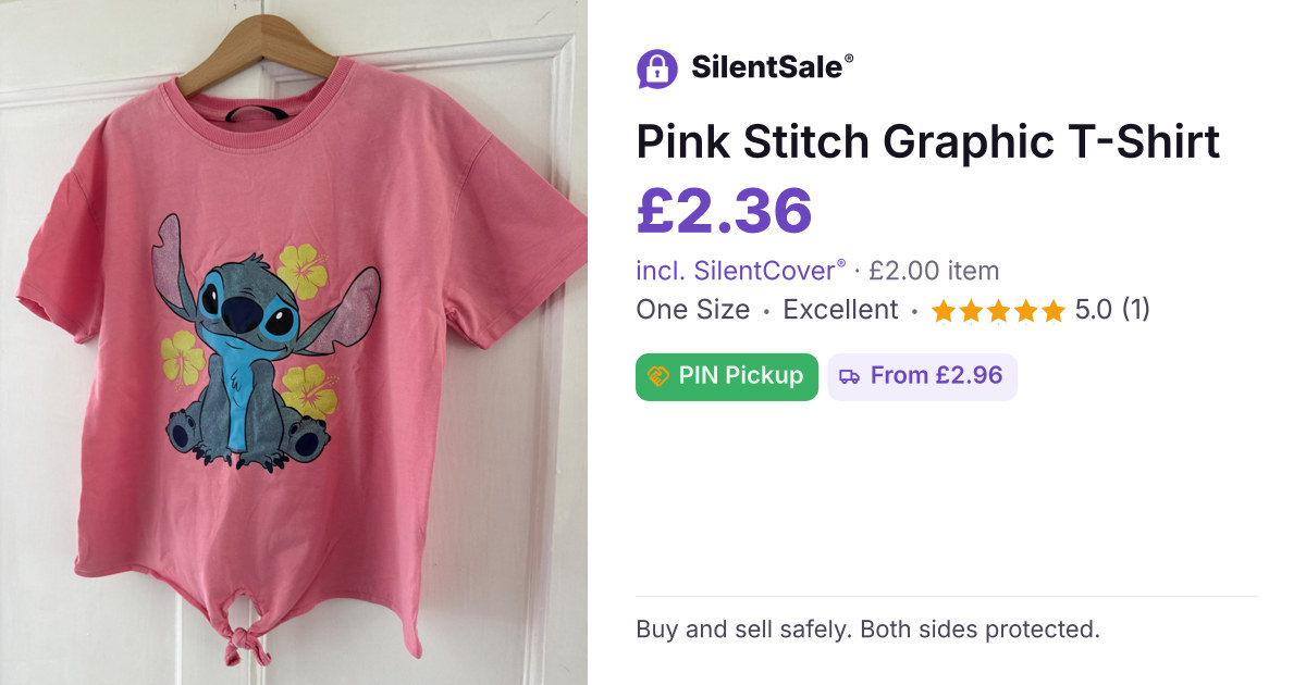 Pink Stitch Graphic T-Shirt