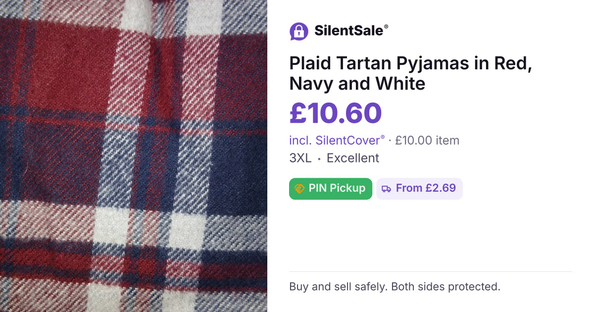 Plaid Tartan Pyjamas in Red, Navy and White