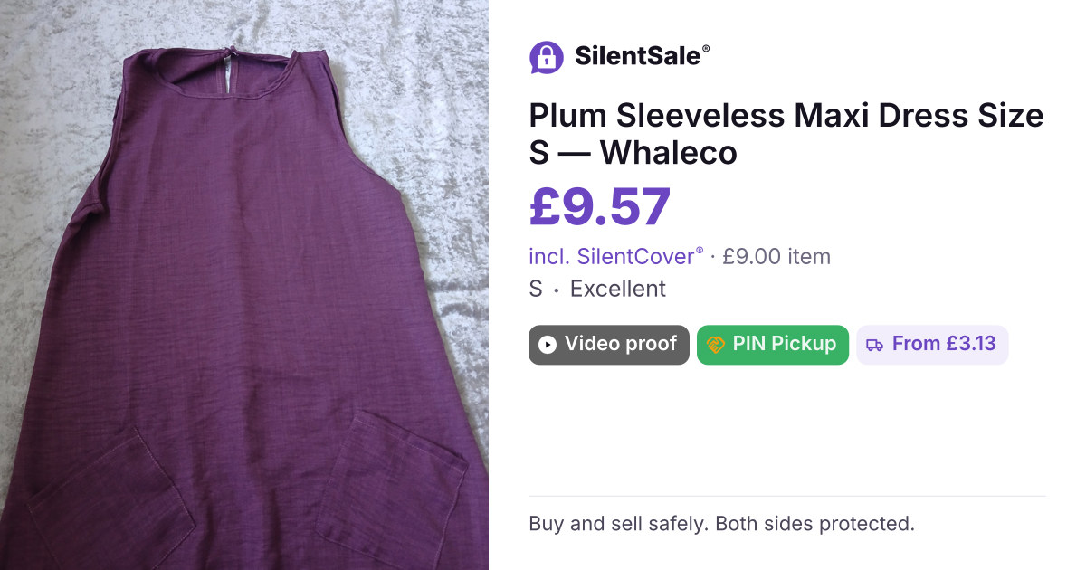 Plum Sleeveless Maxi Dress Size S — Whaleco