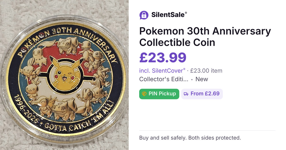 Pokemon 30th Anniversary Collectible Coin