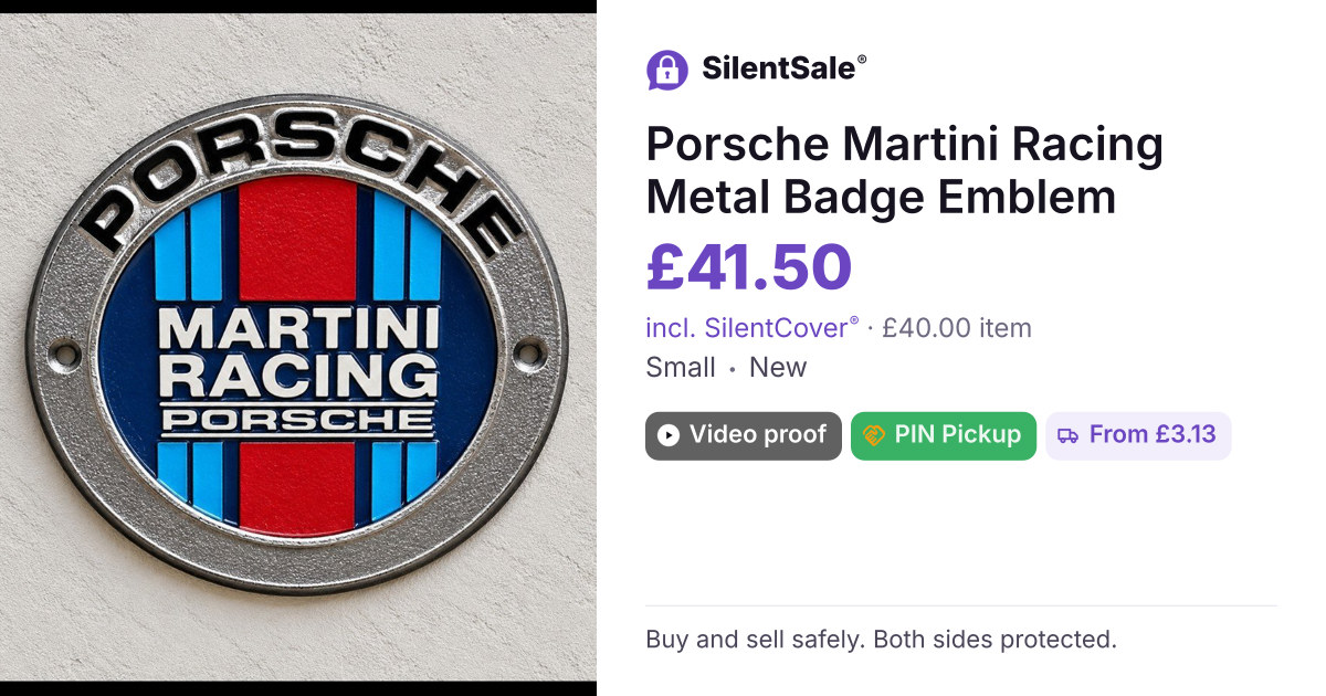 Porsche Martini Racing Metal Badge Emblem