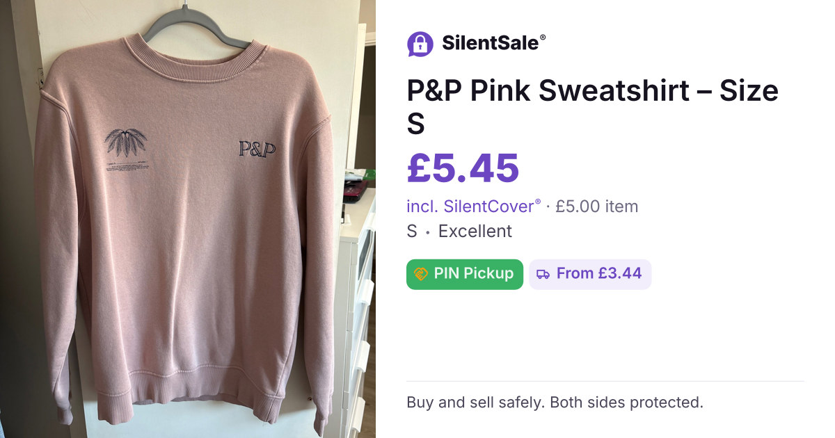 P&P Pink Sweatshirt – Size S