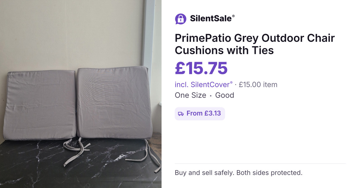 PrimePatio Grey Outdoor Chair Cushions with Ties
