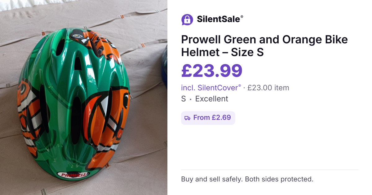 Prowell Green and Orange Bike Helmet – Size S