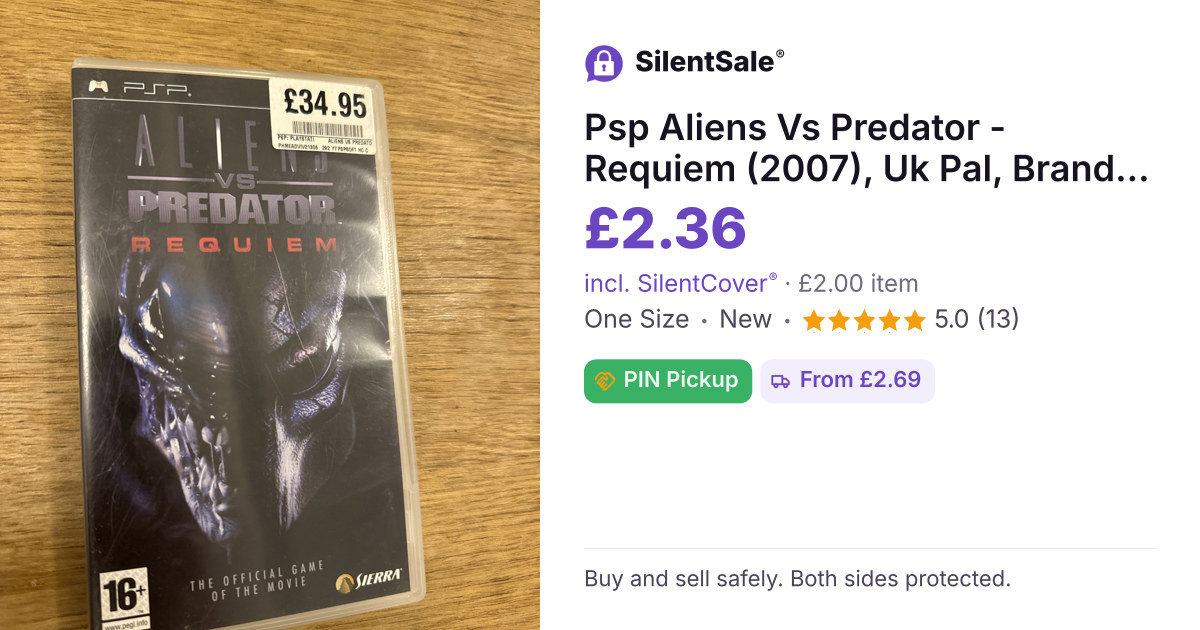 Psp Aliens Vs Predator - Requiem (2007), Uk Pal, Brand & Sony Factory Sealed