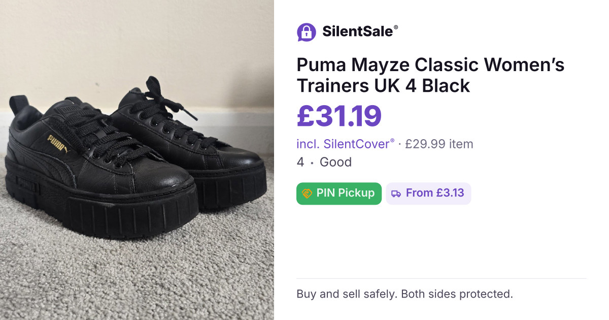 Puma Mayze Classic Women’s Trainers UK 4 Black