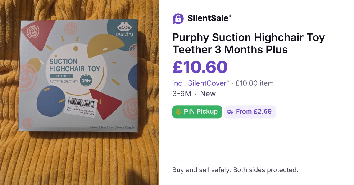 Purphy Suction Highchair Toy Teether 3 Months Plus