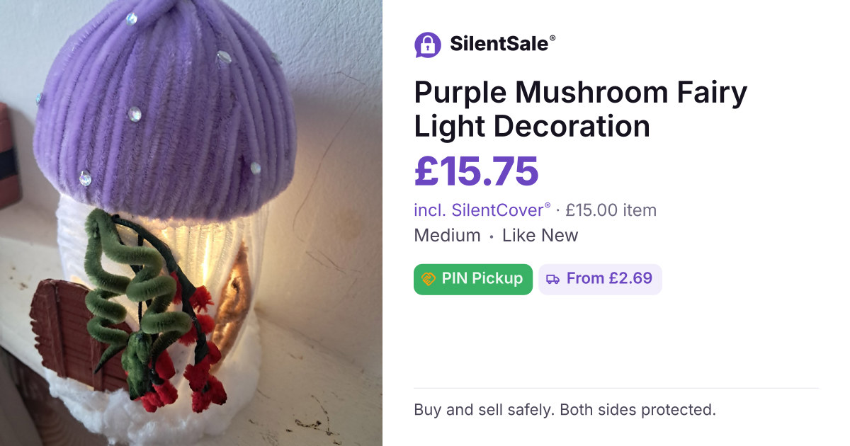 Purple Mushroom Fairy Light Decoration