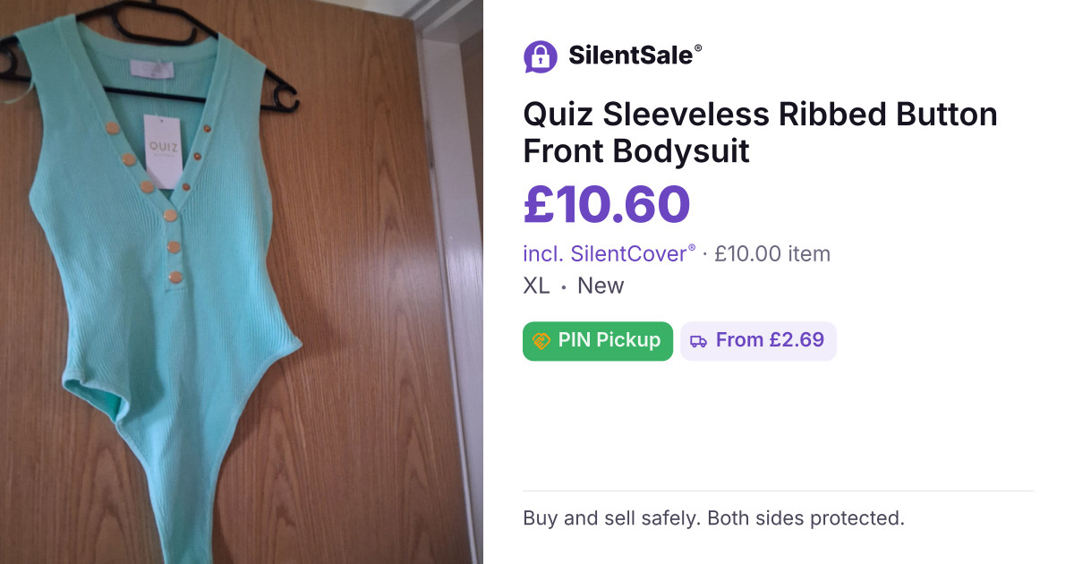 Quiz Sleeveless Ribbed Button Front Bodysuit