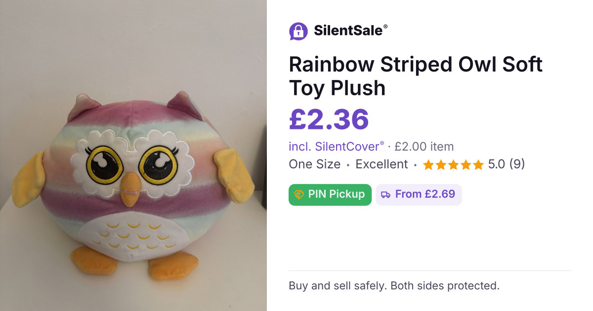 Rainbow Striped Owl Soft Toy Plush