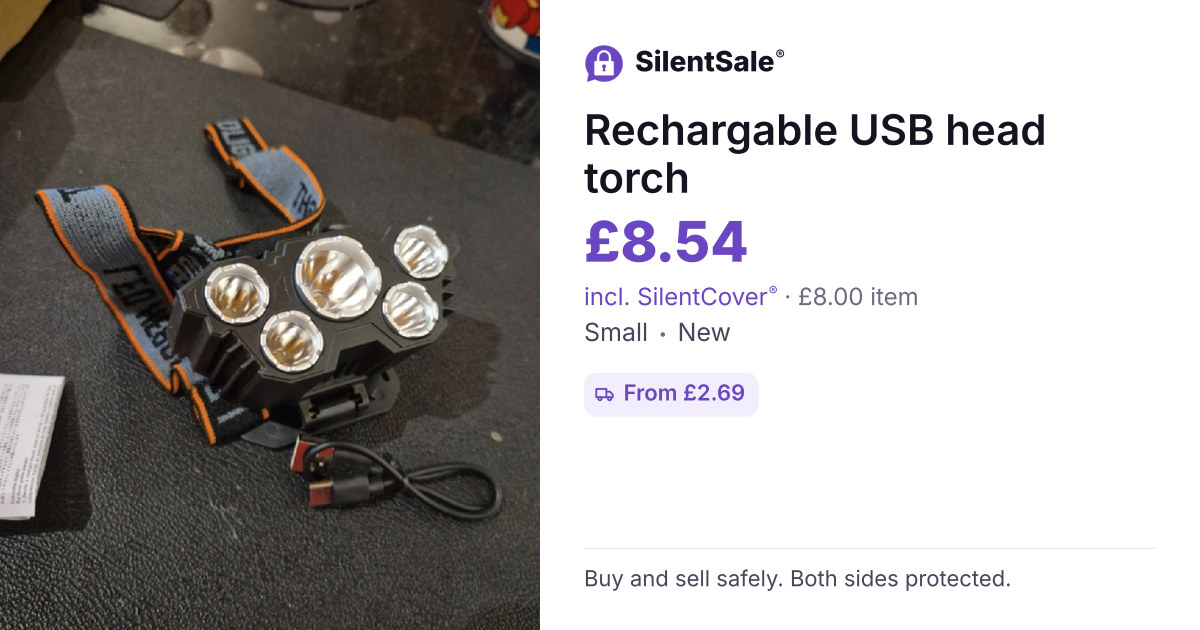Rechargable USB head torch