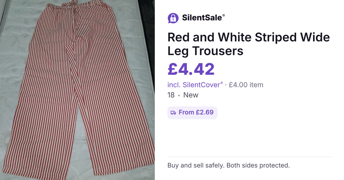 Red and White Striped Wide Leg Trousers