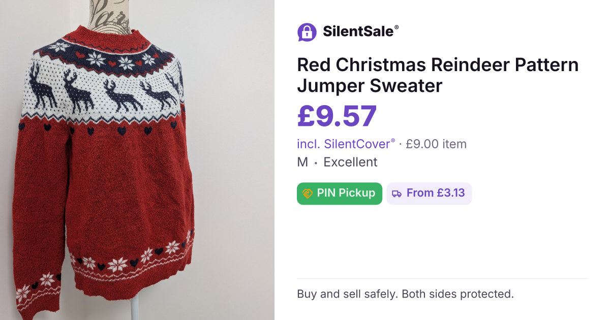 Red Christmas Reindeer Pattern Jumper Sweater
