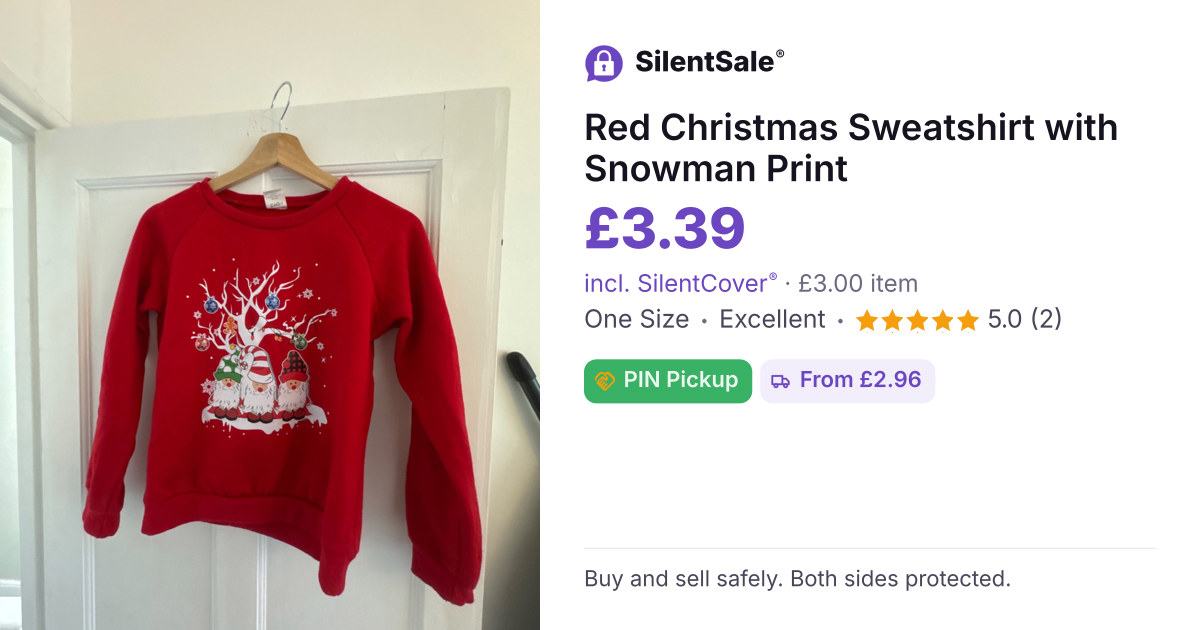 Red Christmas Sweatshirt with Snowman Print