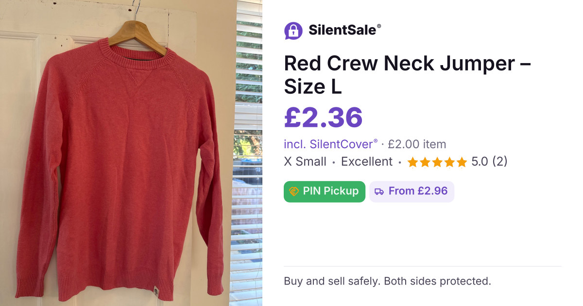 Red Crew Neck Jumper – Size L
