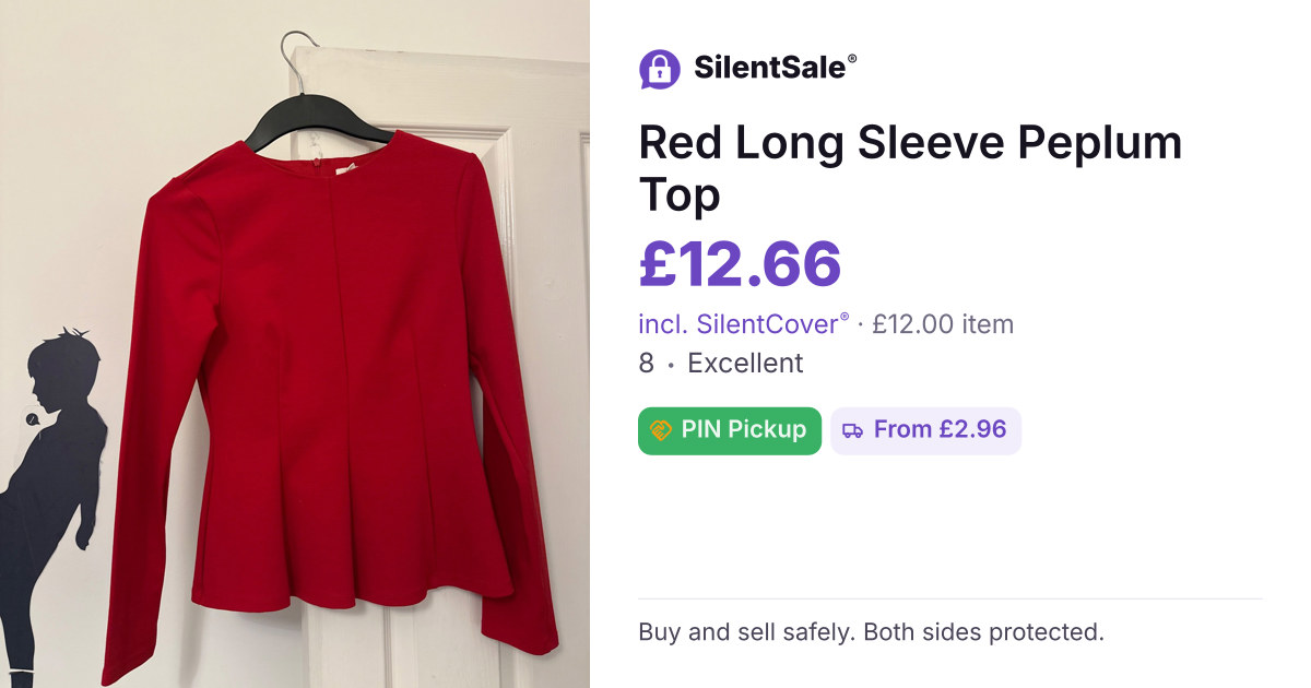 Red Long Sleeve Peplum Top