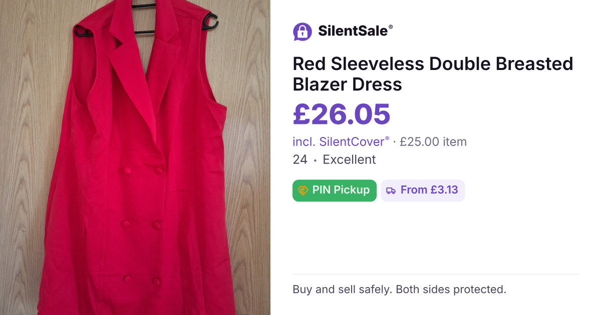 Red Sleeveless Double Breasted Blazer Dress