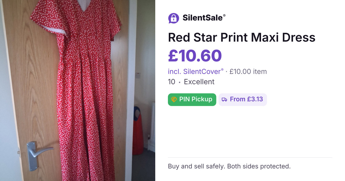 Red Star Print Maxi Dress