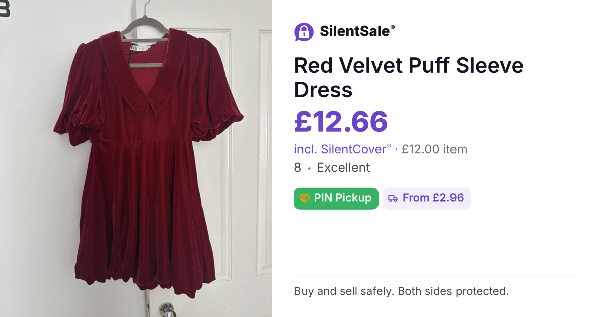 Red Velvet Puff Sleeve Dress