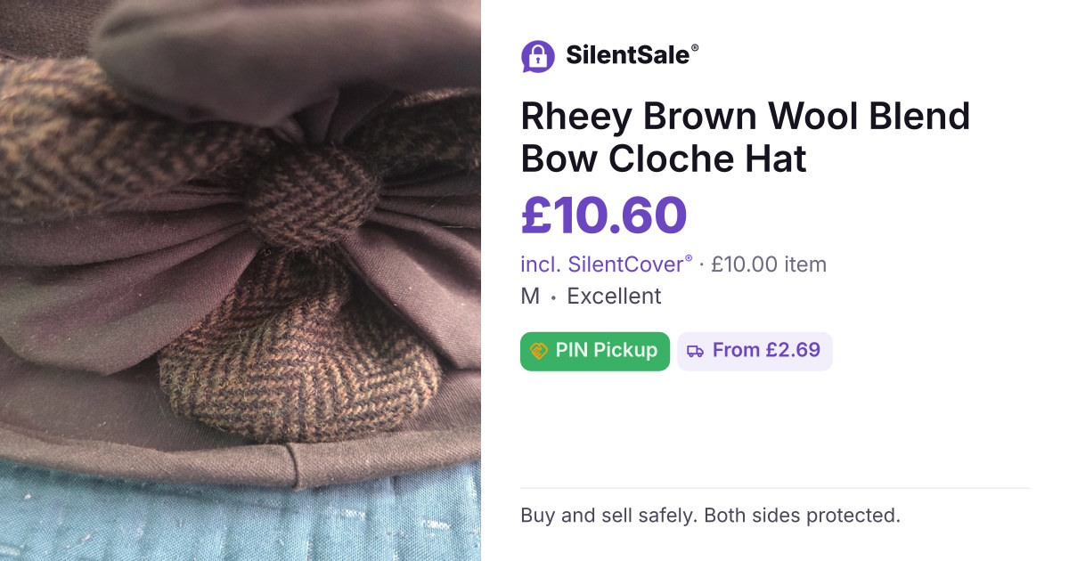 Rheey Brown Wool Blend Bow Cloche Hat