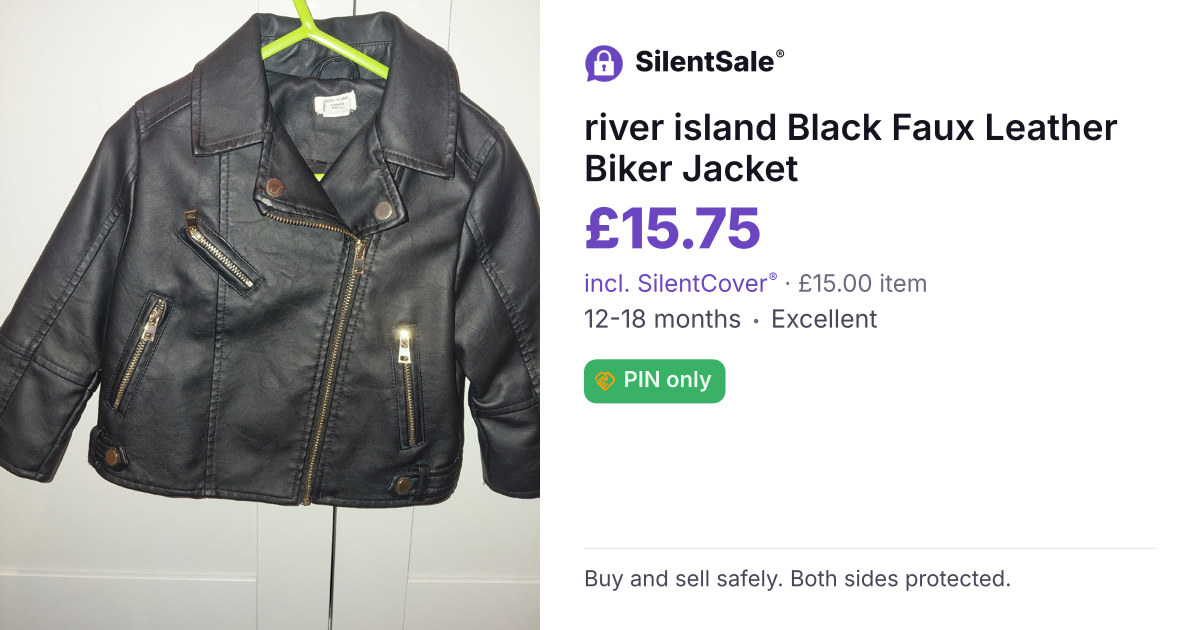 river island Black Faux Leather Biker Jacket