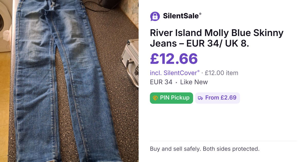 River Island Molly Blue Skinny Jeans – EUR 34/ UK 8.
