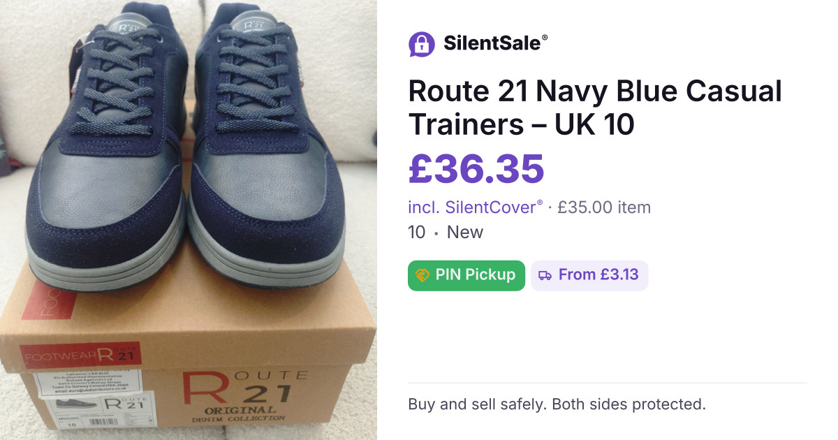 Route 21 Navy Blue Casual Trainers – UK 10