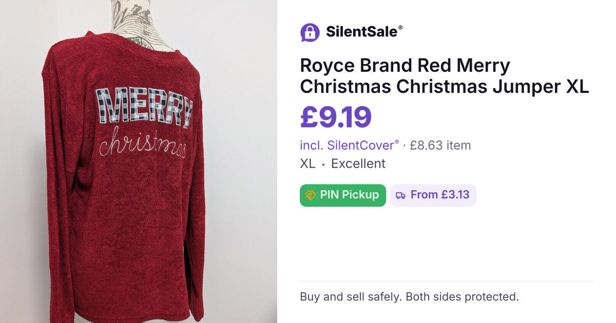 Royce Brand Red Merry Christmas Christmas Jumper XL