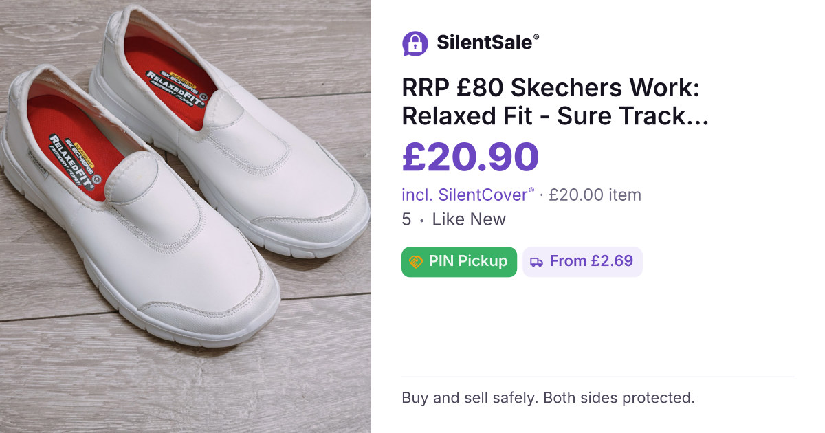 RRP £80 Skechers Work: Relaxed Fit - Sure Track women's slip-resistant trainers size UK 5