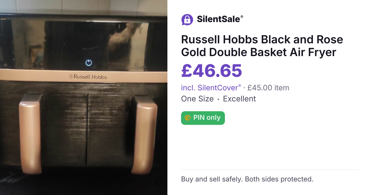 Russell Hobbs Black and Rose Gold Double Basket Air Fryer