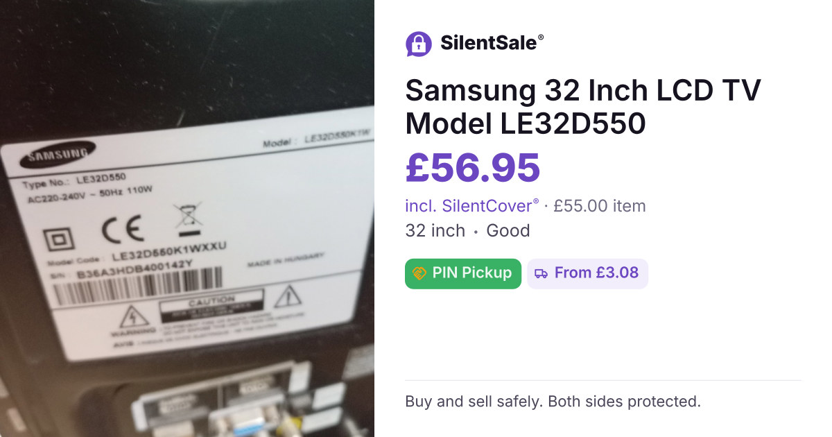 Samsung 32 Inch LCD TV Model LE32D550